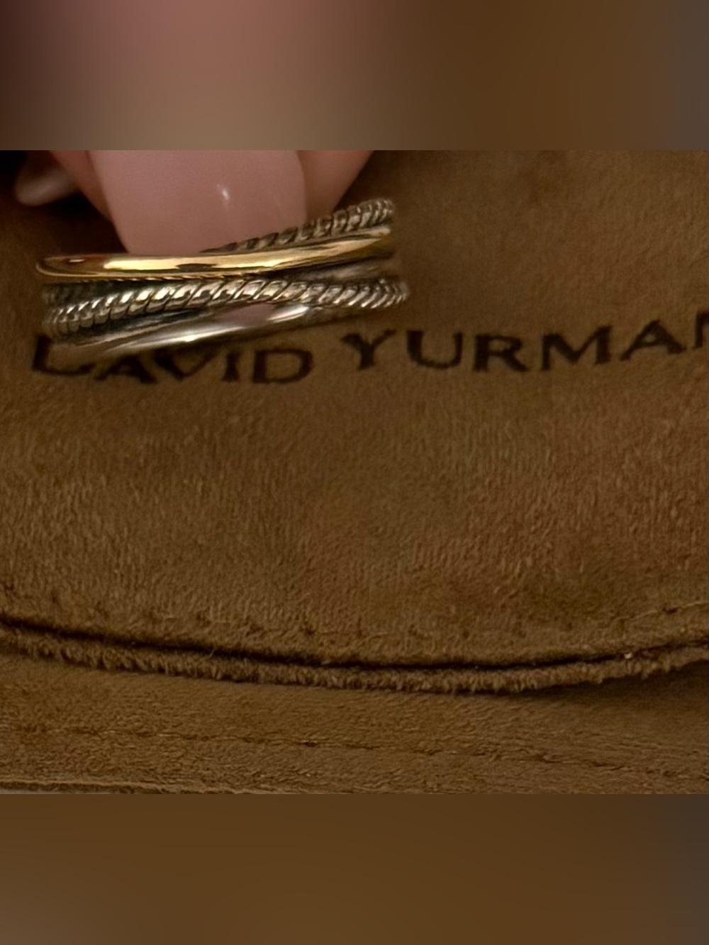 David Yurman Crossover Ring in Sterling Silver and 18k Gold